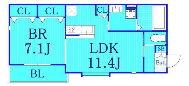 東急東横線 元住吉駅 徒歩12分 3階建 築7年(1LDK/2階)の間取り写真