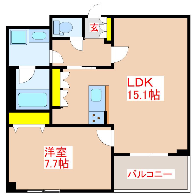 MAISON DE N (1LDK/10階)の間取り写真