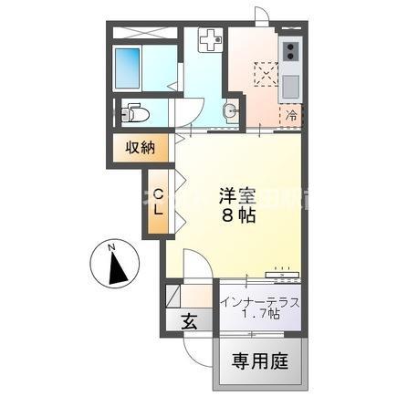 コンフォース旭(1K/1階)の間取り写真