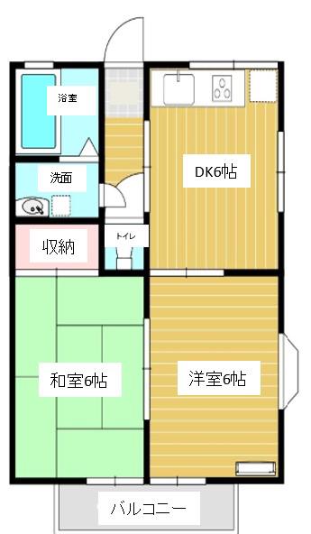 ヴェルファーレ(2DK/1階)の間取り写真