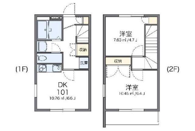 レオパレスASTYTAKARA(2DK/1階)の間取り写真