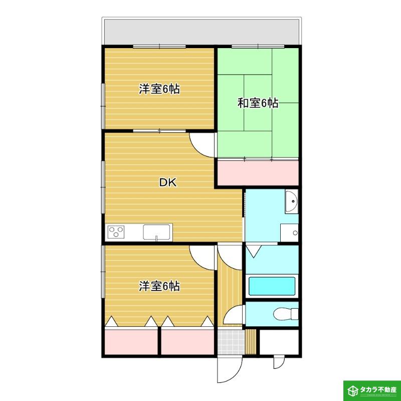 ディアコート7番館(3DK/4階)の間取り写真