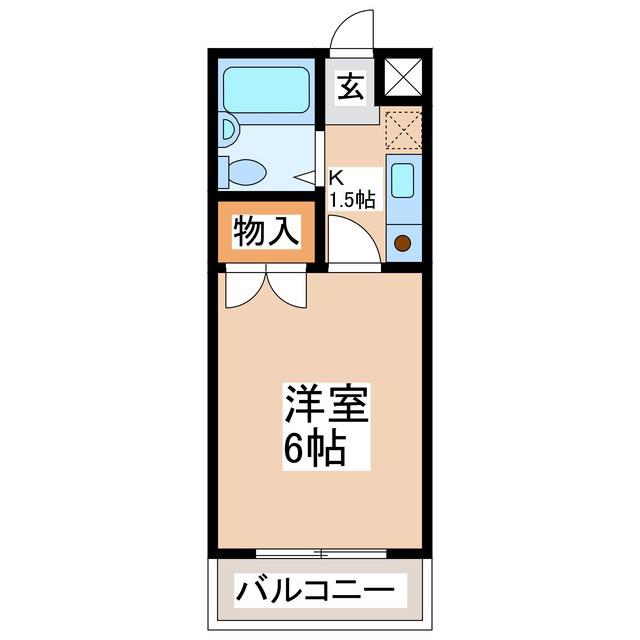 ガーデンハイツヤザキ(1K/2階)の間取り写真