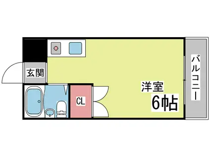 コスモパレス六甲(ワンルーム/3階)の間取り写真
