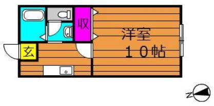 片島サンプラザ(1K/1階)の間取り写真