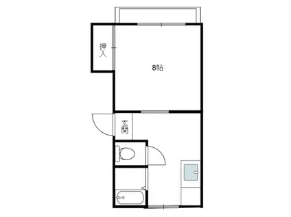 コーポ西園(1K/2階)の間取り写真