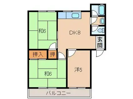川端マンション(3DK/2階)の間取り写真