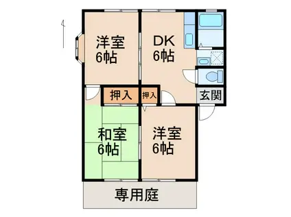 グリーンフル福田(3DK/1階)の間取り写真