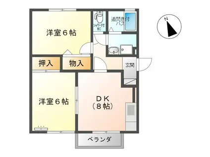 ソリエンテ B(2DK/2階)の間取り写真