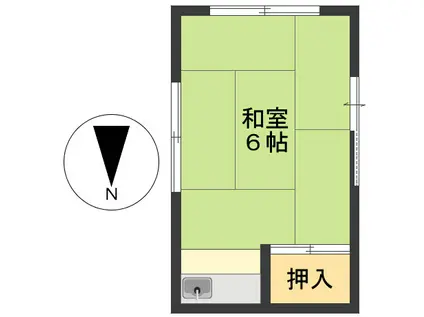 清友荘(ワンルーム/2階)の間取り写真
