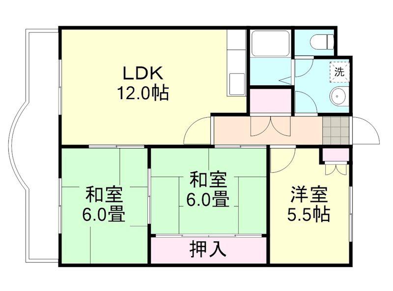 ニューマリッチ有楽 II(3LDK/4階)の間取り写真