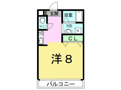 ホーメットK・E(1K/1階)の間取り写真