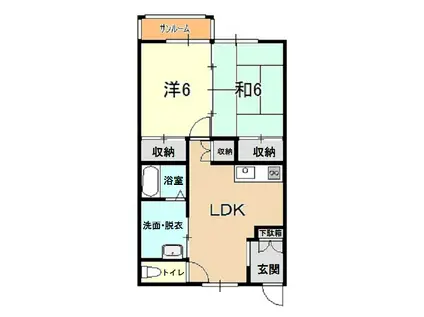 ボーノンF(2LDK/1階)の間取り写真