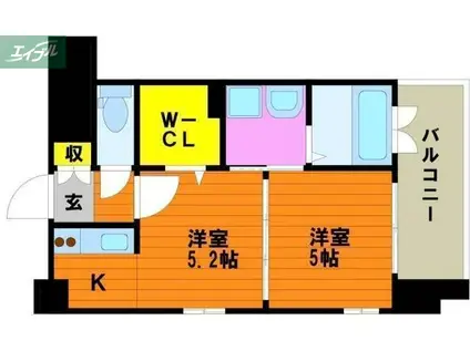 SWISS NISHIGAWA(2K/3階)の間取り写真