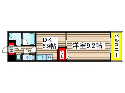 パールコートIII(1DK/10階)の間取り写真