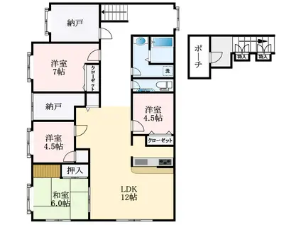 島ハイツ(4SLDK/2階)の間取り写真
