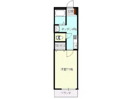 ボアソナードV(1K/2階)の間取り写真