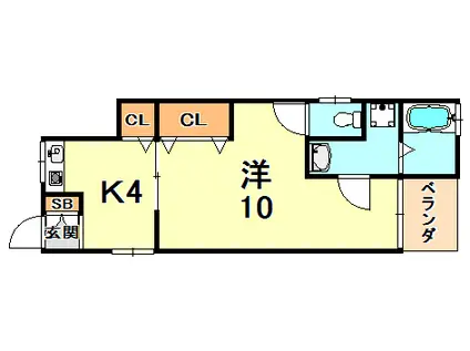 藤田ハイツ(1K/1階)の間取り写真