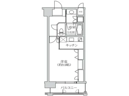 カイセイ新神戸第2ウエスト(1K/6階)の間取り写真
