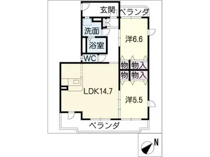 アバンティII(2LDK/2階)の間取り写真