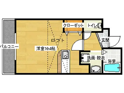 金屋町グランデ(ワンルーム/9階)の間取り写真