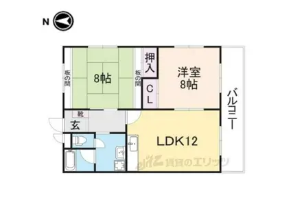 メゾンフルール(2LDK/2階)の間取り写真