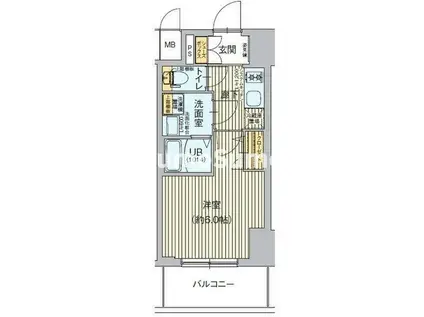 レオンコンフォート神戸駅前(1K/2階)の間取り写真