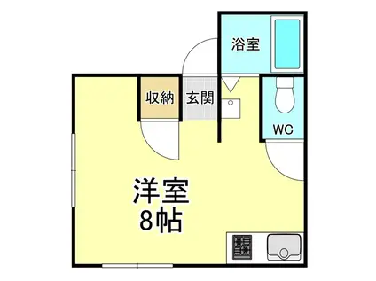 プレジールさかい(ワンルーム/1階)の間取り写真