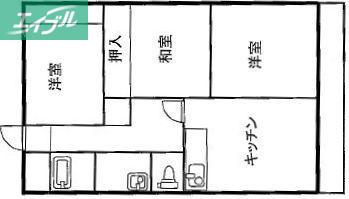 ニュー青江マンション(3LDK/4階)の間取り写真