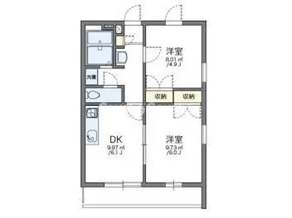 レオパレスKOBATA(2DK/2階)の間取り写真