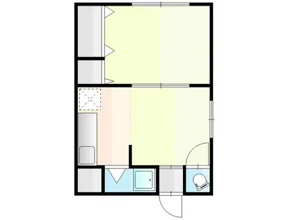 東武伊勢崎線 伊勢崎駅 徒歩8分 2階建 築54年(1DK/1階)の間取り写真