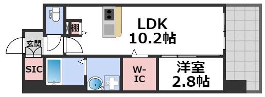 リヴェント難波サウス(1LDK/5階)の間取り写真