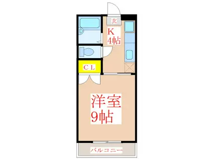 ベルビューコーポ91(1K/3階)の間取り写真