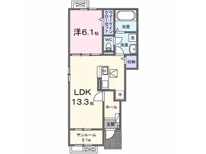 アパートマーベラス(1LDK/1階)の間取り写真