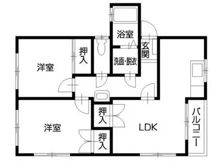 SAIWAI701ビル(2LDK/3階)の間取り写真