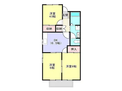 ウイングコート向山 B(3DK/2階)の間取り写真