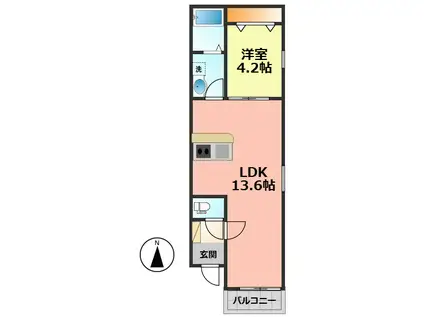 BC大金(1LDK/1階)の間取り写真
