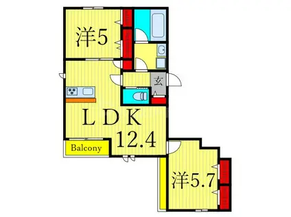 ヘーベルメゾン西葛西 E(2LDK/3階)の間取り写真