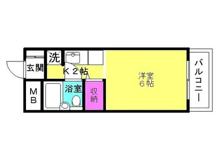 KI3ビル(1K/3階)の間取り写真