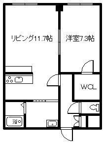 アルグレースときわ(1LDK/3階)の間取り写真