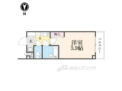 草津前川ハイツ(1K/2階)の間取り写真