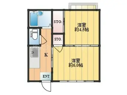 齋藤マンション(2K/2階)の間取り写真