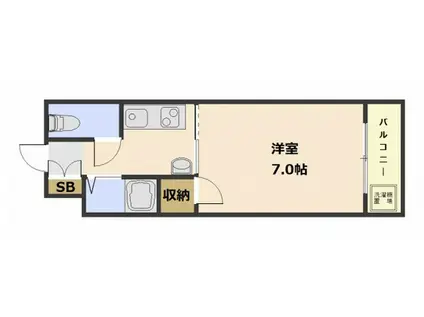 ラ・メゾン峰(1K/2階)の間取り写真