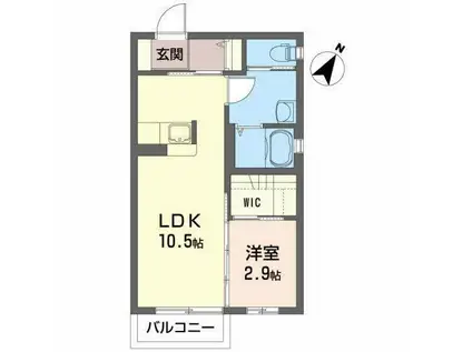 シャーメゾンキャッスル(1LDK/2階)の間取り写真