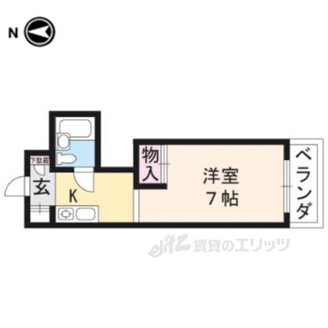 ドルチェハイム桃山(1K/3階)の間取り写真