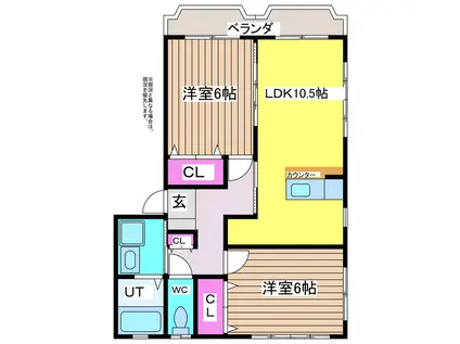 エミネンス(2LDK/1階)の間取り写真