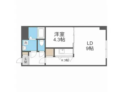 E-ONE イーワン(1LDK/3階)の間取り写真