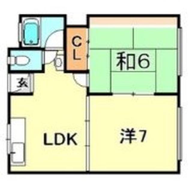 ニュー山手ビル(2LDK/3階)の間取り写真