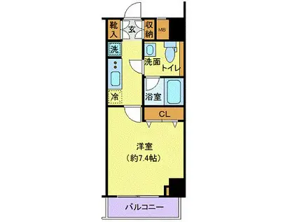 プレール・ドゥーク木場駅前(1K/10階)の間取り写真