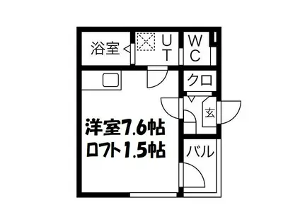 ハーモニーテラス城木町(ワンルーム/1階)の間取り写真
